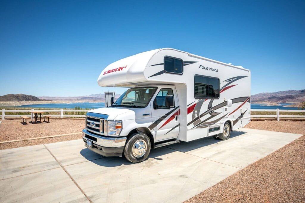 RV exterior being hand washed by professional mobile detailer in Sevierville